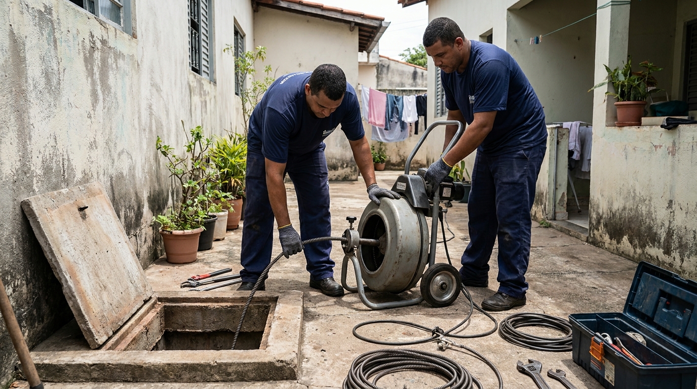 Desentupimento de Coluna Sanitária em Anápolis‑GO